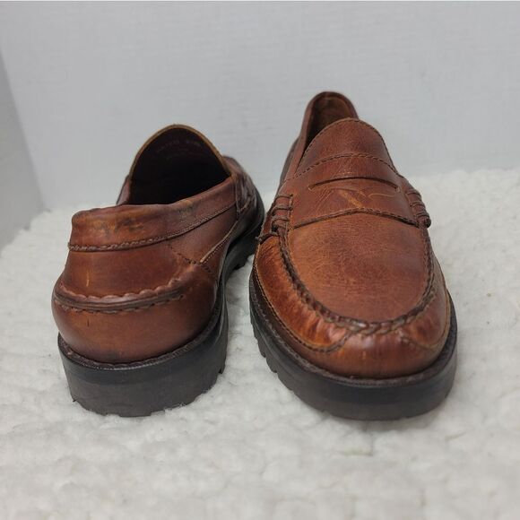 Vtg 90\'s Polo Ralph Lauren Y2K Penny Loafer Size 9.5 Brown Leather Lug Sole main image 6